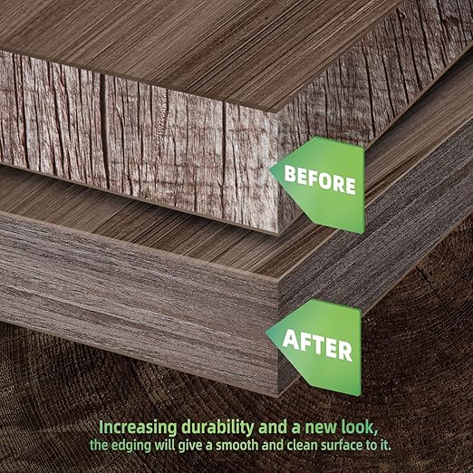 Walnut Wood Veneer, 12 inch x 50ft Wood Edge Banding Pre-glued Flexible, Veneer Tape Banding for Cabinet Repair Furniture Restoration