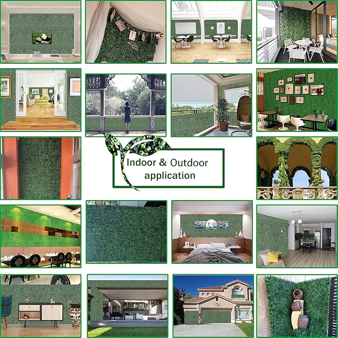 Artificial Ivy Privacy Fence Wall Screen: 5.35FT X 10FT (53.5 sqft) UV-Anti Faux Boxwood Roll Panels Greenery Backdrop Ivy Vine Leaf Hedges Fence Panels for Indoor Outdoor Green Decor