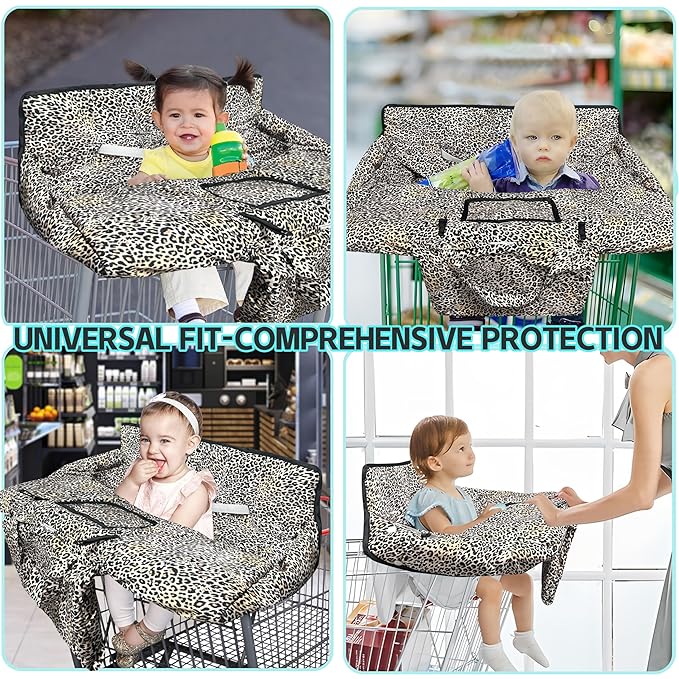Shopping Cart Cover for Baby,2-in-1 High Chair Cover with Portable Cloth Bag,Cart Seat Pad for Babies Grocery Cushion Cover Restaurant,Suitable for All Supermarkets