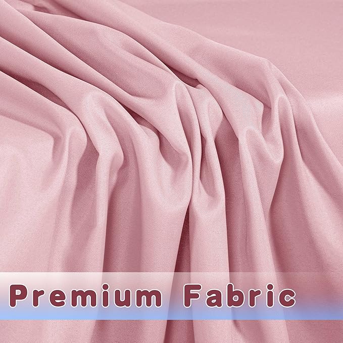 HolidayIdeas Pink Fitted Table Covers - 96 x 30 Inch - 2 Pack Rectangle Tablecloths for 8 Foot Tables, Polyester Fabric Tablecloth for Parties, Baby Shower, Wedding, Trade Show