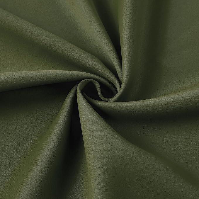 KEQIAOSUOCAI Dark Olive Pinch Pleated Curtains 72 Inches Long for Short Windows, Room Darkening Blackout Curtain Drapes for Bedroom 40 x 72 Inch -2 Panels