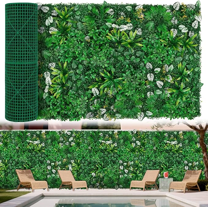 Artificial Hedge Grass Wall, Boxwood Panels 40"x120"(33.33 SQFT), UV Protected Greenery Wall Backdrop, Green Wall Decor for Outdoor Indoor Wedding Décor