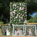 Artificial Luxury‌ Flower Wall Panel, Gorgeous 3D Silk Floral Backdrop for Wedding, Baby Shower, Party and Home Decor, Quick Assembly/Storage, Eco ＆ Pet Friendly, 2 pcs, Each Panel 2 * 8 ft.