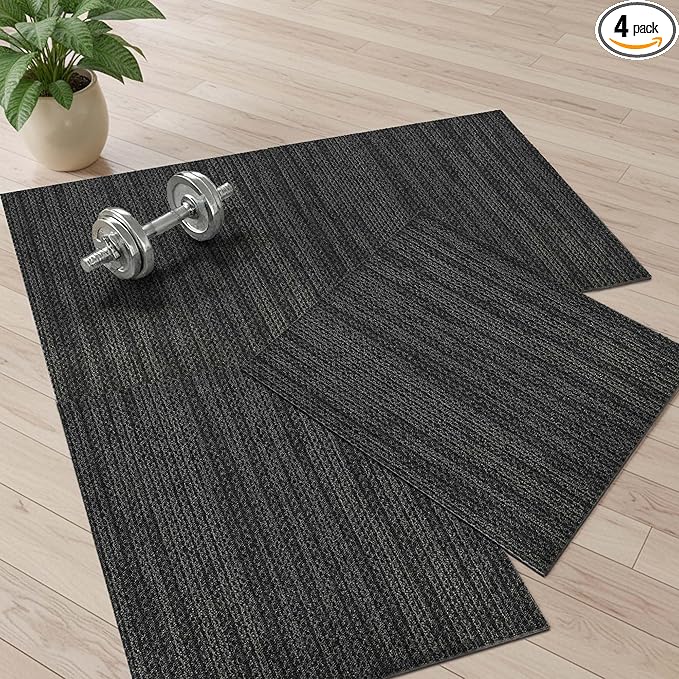 jxgzyy Commercial Carpet Tiles, 20×20 Inch, 0.31'' Padded Carpet Squares for Under Chair, Non-Adhesive Carpet Flooring with Textured Silicone Back, Easy DIY, Renter-Friendly, 4 Pcs/10.8 Sqft