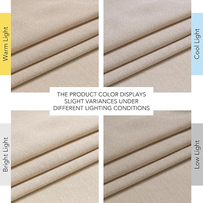 NICETOWN Semi Sheer Light Filtering 102 inches Long Curtains, Back Tab/Rod Pocket with Pleat Tape Thick Linen Privacy Added Window Treatments for Bedroom, Angora, W52 x L102, 2 Panels