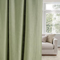 NICETOWN Waffle Weave Linen Sage Green Curtains for Bedroom, Privacy Farmhouse Drapes Light Filtering Window Treatments for Living Room, W52 x L84, 2 Panels