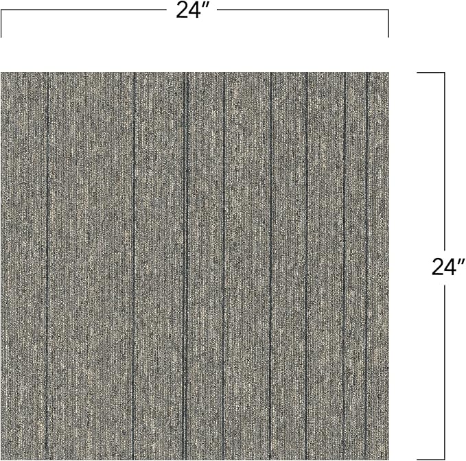 Mohawk Basics 24" x 24" Berber (Loop pile), 0.07" Pile Height, Carpet Tile, PET Fiber, Dime Color, (24 Tiles), (96 sqft/carton)
