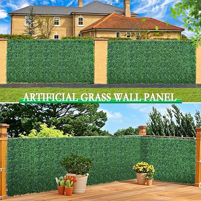 Boxwood Roll Panels, 60"x120" Artificial Ivy Privacy Fence Screen, UV-Anti Faux Boxwood Roll Grass Wall Panels for Garden Patio Balcony Privacy
