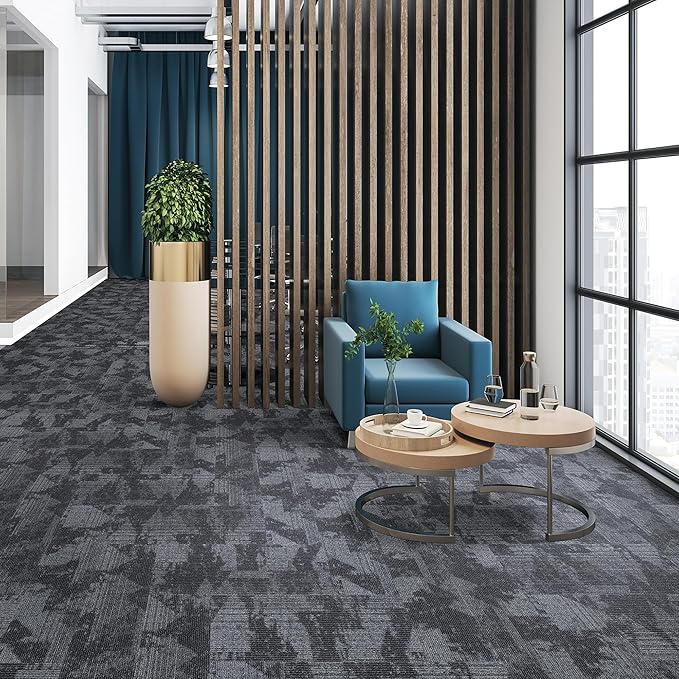 Mohawk Elite 12" x 36" Heathered Loop Glue Down or Floating Installation Carpet Tiles with Cushioned Backing in Color Dukedom