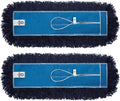 Nine Forty 2-Pack 18-Inch Premium Nylon Dust Mop Replacement Head - Heavy Duty Refill for Industrial, Commercial, and Residential Cleaning - Dry Floor Duster for Hardwood Surfaces - Blue (2-Pack)