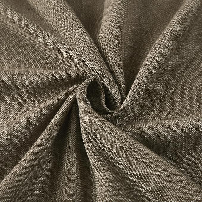 Vision Home Brown Pinch Pleated Semi Sheer Curtains Textured Linen Blended Light Filtering Window Curtains 72 inch for Living Room Bedroom Pinch Pleat Drapes with Hooks 2 Panels 40" Wx72 L