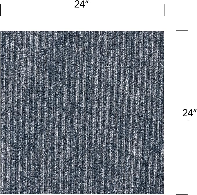 Mohawk Elite 24" x 24" Berber (Loop pile), 0.08" Pile Height, Carpet Tile, Nylon Fiber, Navy Color, (1 Tile)