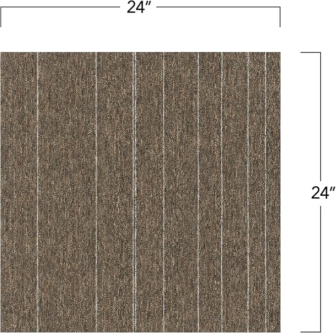 Mohawk Basics 24" x 24" Berber (Loop pile), 0.07" Pile Height, Carpet Tile, PET Fiber, Earth Tone Color, (24 Tiles), (96 sqft/carton)