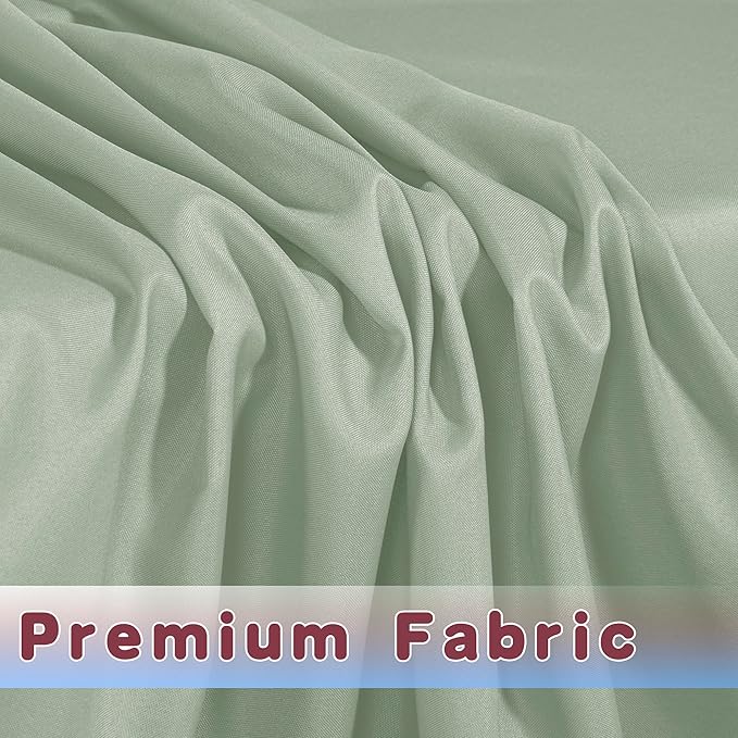 HolidayIdeas Fitted Table Covers for 6 Foot Tables - 72 x 30 Inch - 2 Pack Rectangle Table Clothes Polyester Fabric Table Cover for Folding Table, Parties, Holiday Dinner, Trade Show (Sage Green)