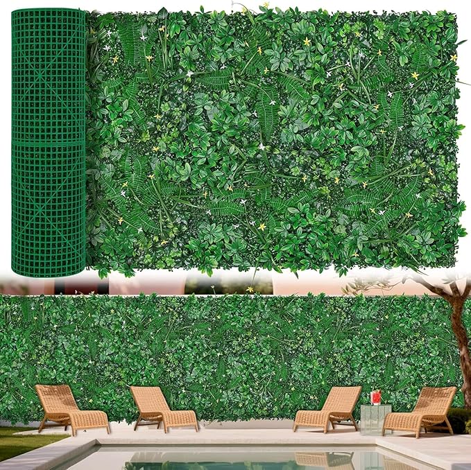 40"x120"(33.33 SQFT) Grass Wall, Artificial Boxwood Panels, Privacy Hedge Fence Screen with UV Protection, Greenery Backdrop for Indoor Home Wedding Decor and Outdoor Garden Backyard