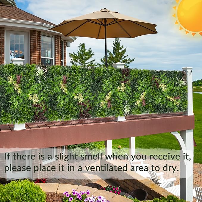 Artificial Grass Wall Boxwood Plant Panel: 20"x20"(8P) UV Resistant Green Leaves Faux for Interior Wall Backdrop,Garden and Indoor Outdoor Wall&Fence Covering Privacy，Party Wall Fence Decor