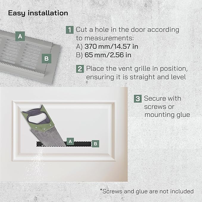 Vent Systems 16 x 3 Inch (Outer Dimensions) Air Supply Ventilation Grille - Pack of 2 - Silver Aluminum Rectangle Intake/Exhaust Door Vent Deflector - HVAC for Home Improvement Floor, Wall Duct Cover