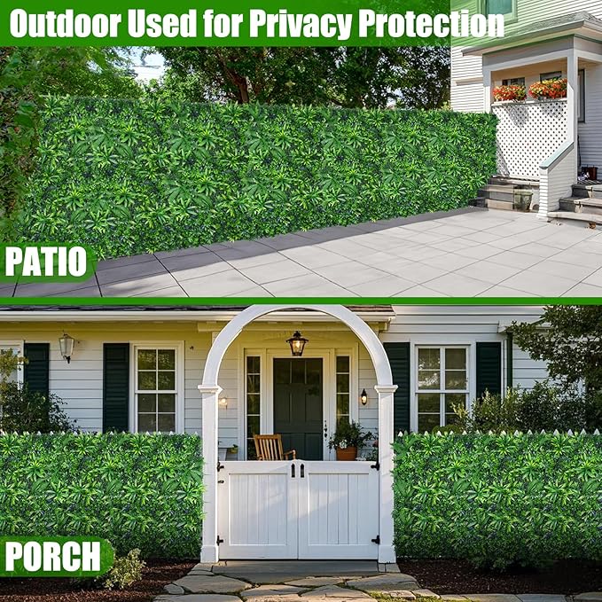 Artificial Grass Wall Panels, 20"x20" 12pcs Hedge Grass Backdrop, UV-Anti Fake Greenery Plant Boxwood Panels, Green Wall Decor for Outdoor Indoor Patio Garden Backyard