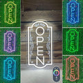 Vertical open sign Vertical Open Led Sign Neon Sign business window light vertical open signs for business (Multi color LARGE SIZE 30x16")