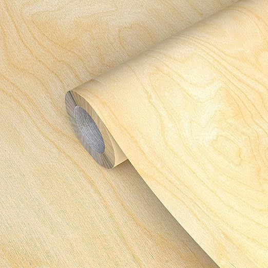 GSCIT Club Birch Wood Veneer, 12 inch x 25ft Wood Edge Banding Pre-glued Flexible, Veneer Tape Banding for Cabinet Repair Furniture Restoration