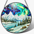 8-Inch Stained Glass Ornament, Stained Glass Window Hanging, Window Hanging Decor Suncatcher, Mountain Landscape Ornament | Holiday, Mother’s Day, Birthday | Gifts for Nature Lovers, Friend & Family