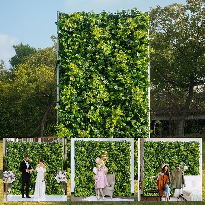 Artificial Luxury‌ Flower Wall Backdrop, Gorgeous 3D Silk Floral Backdrop for Wedding, Baby Shower, Party and Home Decor, Quick Assembly/Storage, Eco ＆ Pet Friendly, 2 pcs, Each Panel 2 * 8 ft.