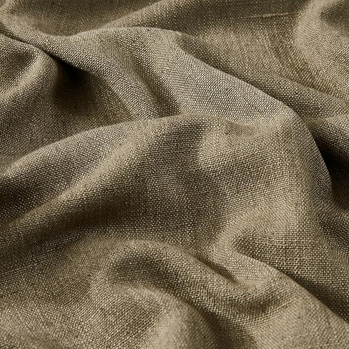 Vision Home Brown Pinch Pleated Full Blackout Curtains Linen Blended Room Darkening Window Curtains 112 inch for Living Room Bedroom Thermal Insulated Pinch Pleat Drapes with Hooks 40" Wx112 Lx2