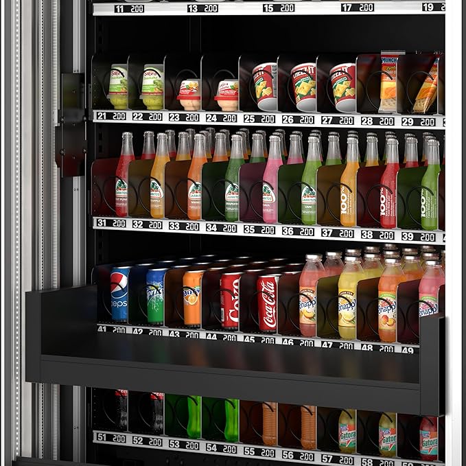 KoolMore Snack Vending Machine with 21.5 in. Touch Display, 66 Slots and Elevator-Lift Dispensing, Refrigerated, Bill Acceptor & Credit Card Reader with Connectivity in Black