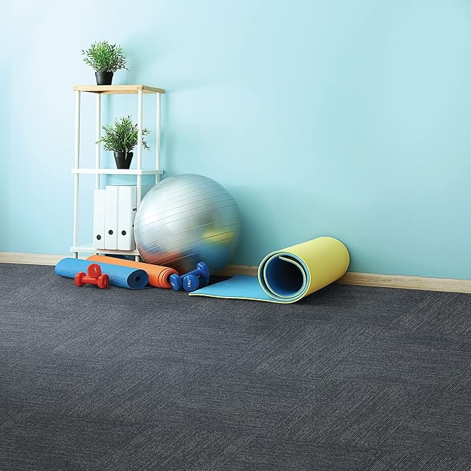 Mohawk Elite 24" x 24" Berber (Loop pile), 0.08" Pile Height, Carpet Tile, Nylon Fiber, Lead Color, (24 Tiles), (96 sqft/carton)