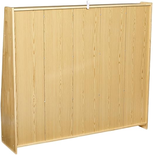 Amazon Basics Coat Locker Storage, 5-Section with Bench, 13"D x 54"W x 48"H, Natural Finish, Solid Pine Wood, Mudroom Furniture with Storage & Hooks for Home, School, Kindergarten