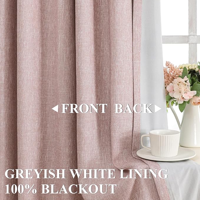 Vision Home Pink Pinch Pleated Full Blackout Curtains Room Darkening Window Panels 84 inch for Girls Bedroom Living Room Thermal Insulated Pinch Pleat Pink Drapes with Hooks Back Tab 40" Wx84 Lx2