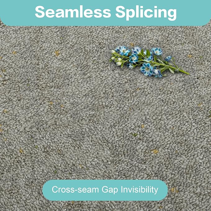 jxgzyy Soft Carpet Tiles 20×20 Inch, 0.38'' Padded Carpet Squares, Non-Adhesive Carpet Flooring with Textured Silicone Back, Easy DIY Cushioning Tiles for Home Office, 4 Pcs/10.8 Sqft