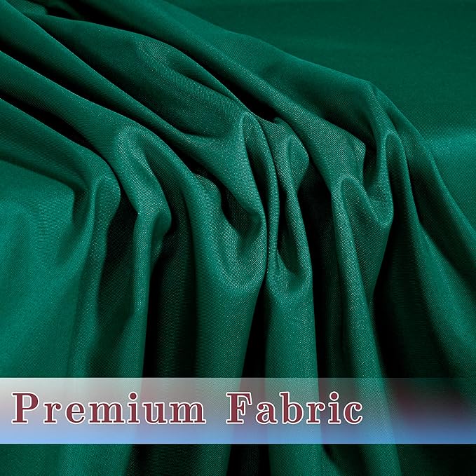 HolidayIdeas Fitted Green Tablecloths - 72 x 30 Inch - 2 Pack Rectangle Table Clothes for 6 Foot Tables, Polyester Fabric Table Cover for Christmas, Parties, Wedding, Trade Show, Banquet