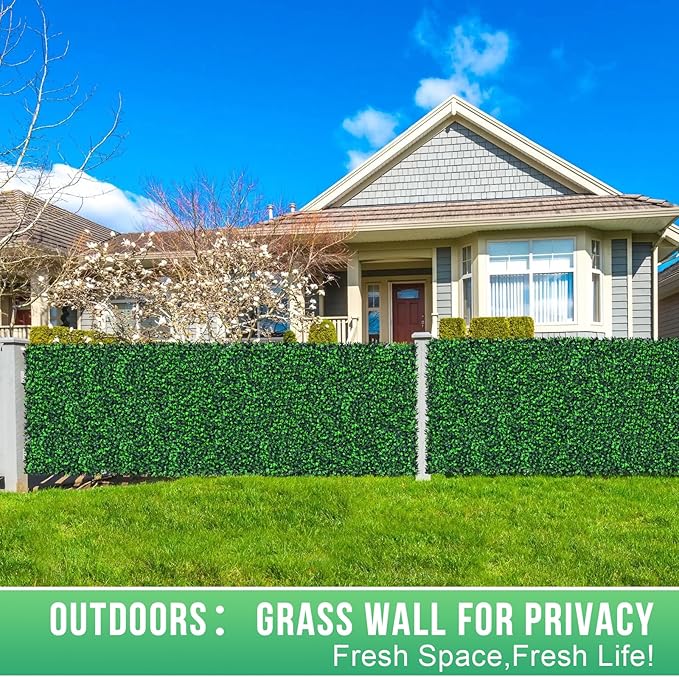 Artificial Boxwood Roll Panels, 71"x 144"(72 sq.ft) UV-Anti Faux Ivy Leaves Privacy Fence Screen Grass Wall Roll Panels for Indoor Home Decor and Outdoor Garden Backyard