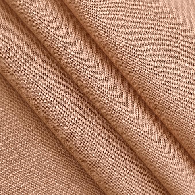 Nanspring Peach Quartz Boho Style Linen Blend Drapes 84 Inch Long 2 Panels Set Back Tab Rod Pocket Light Filtering Semi Sheer Curtain Textured Curtains for Cozy Bedroom and Living Room Decor 52x84