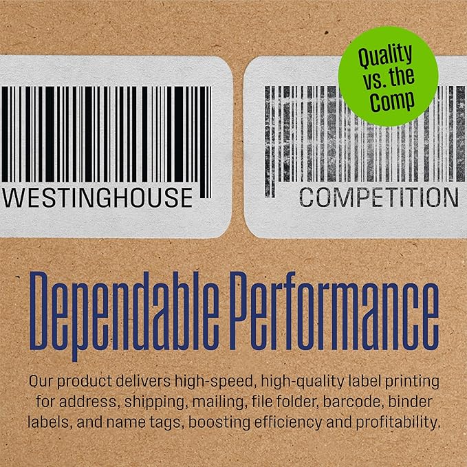 Westinghouse Thermal Shipping Label Printer USB, 4x6 Label Commercial Grade, Compatible with USPS, UPS, FedEx, eBay, Shopify, Amazon, & More, Desktop Label Printer for Packages, Includes Sample Labels