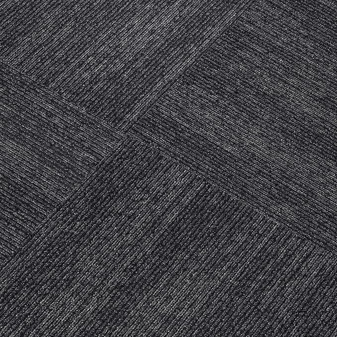 Mohawk Elite 24" x 24" Berber (Loop pile), 0.08" Pile Height, Carpet Tile, Nylon Fiber, Ebony Color, (24 Tiles), (96 sqft/carton)