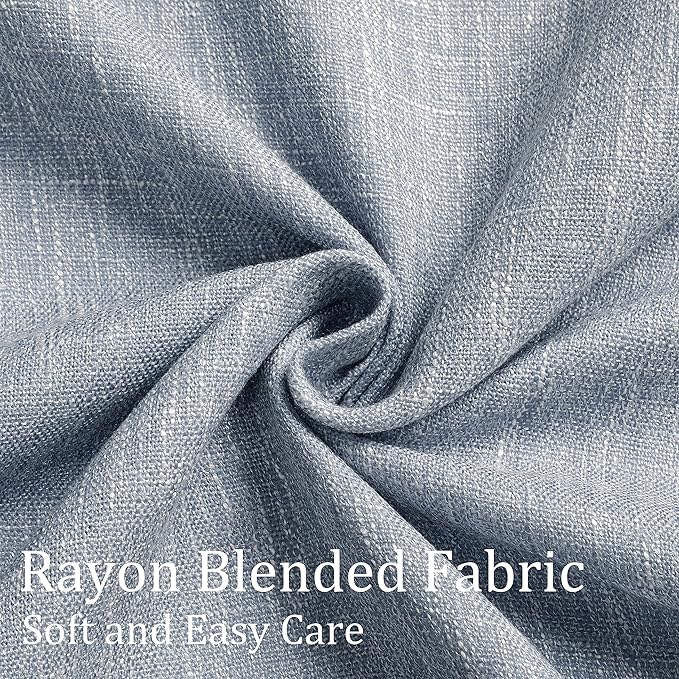 Vision Home Chambray Blue Full Blackout Curtains Pinch Pleated Room Darkening Window Curtains 72 inch for Living Room Bedroom Thermal Insulated Pinch Pleat Drapes with Hooks Back Tab 2 Panel 40"Wx72"L