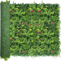 Artificial Grass Wall Backdrop Panels Roll: 48X120 in UV-Anti Greenery Boxwood Panels for Indoor Outdoor Green Plant Wall Decor & Ivy Fence Covering Privacy