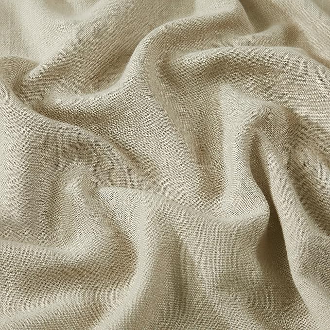 Vision Home Sand Pinch Pleated Full Blackout Curtains Linen Blended Room Darkening Window Curtains 63 inch for Living Room Bedroom Thermal Insulated Pinch Pleat Drapes with Hooks 1 Panel 60" Wx63 L