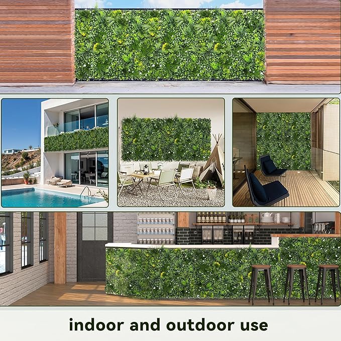 Artificial Grass Wall Boxwood Roll: 48"x120" UV Resistant Green Leaves Faux for Interior Wall Backdrop,Garden and Indoor Outdoor Wall&Fence Covering Privacy, Party Wall Fence Decor