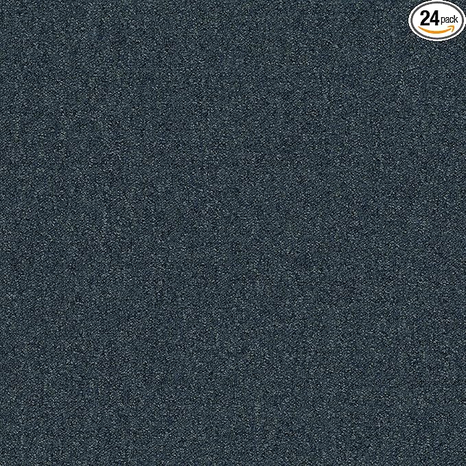 Mohawk Advance 24" x 24" Berber (Loop pile), 0.11" Pile Height, Carpet Tile, Nylon Fiber, Deep Space Color, (24 Tiles), (96 sqft/carton)