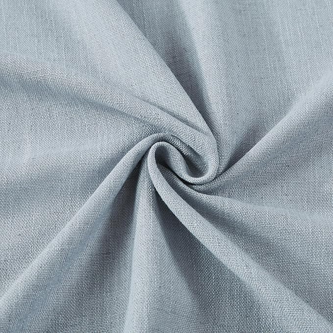 Vision Home Blue Fog Pinch Pleated Semi Sheer Curtains Textured Linen Blended Light Filtering Window Curtains 72 inch for Living Room Bedroom Pinch Pleat Drapes with Hooks 2 Panels 40" Wx72 L