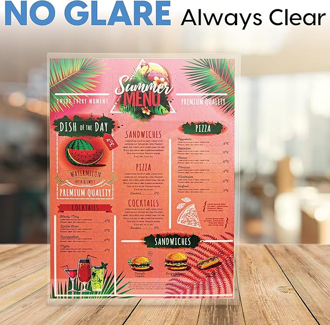 Mammoth DuraClear Acrylic Sign Holders 8.5 x 11 - Extra Thick and Durable Desktop Paper Sign Holders - Perfect for Retail and Booth Display Supplies - 6 Pack, Portrait