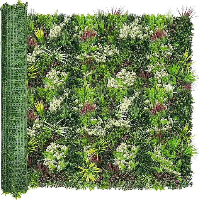 Artificial Plant Wall Panels: 70"×120" UV-Anti Faux Grass Wall Backdrop Boxwood Ivy Fence Privacy Screen Fake Greenery Leaf Hedge for Outdoor,Indoor,Garden,Backyard and Home Decor