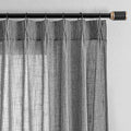 MYSKY HOME Bedroom Curtains Semi Sheer 63 Inch Long Light Filtering Privacy Drapes Linen Look Textured Farmhouse Boho Home Decor, Pinch Pleated Curtain for Bedroom, 40 x 63 in, Dark Grey, 2 Panels
