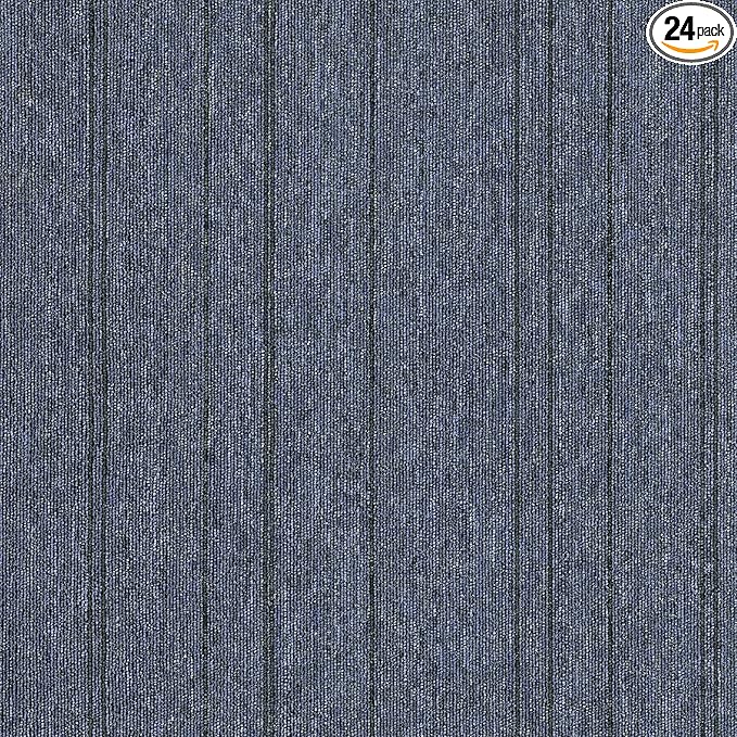 Mohawk Basics 24" x 24" Berber (Loop pile), 0.07" Pile Height, Carpet Tile, PET Fiber, Ocean Tide Color, (24 Tiles), (96 sqft/carton)
