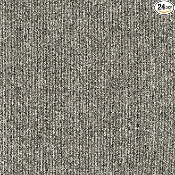Mohawk Basics 24" x 24" Berber (Loop pile), 0.07" Pile Height, Carpet Tile, PET Fiber, Dime Color, (24 Tiles), (96 sqft/carton)