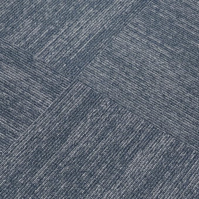 Mohawk Elite 24" x 24" Berber (Loop pile), 0.08" Pile Height, Carpet Tile, Nylon Fiber, Navy Color, (24 Tiles), (96 sqft/carton)