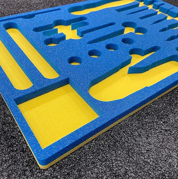 5S TOOL BOX SHADOW FOAM ORGANIZERS (2 COLOR) CUSTOM SIZE ROLL (48" x 108", Blue Top/Yellow Bottom)